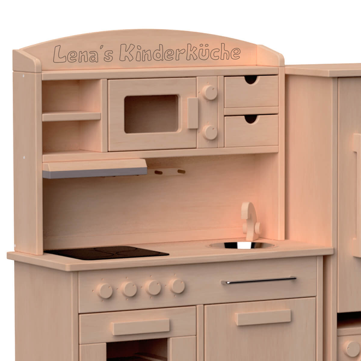 Kinderküche Gretel - Personalisierbarer Aufsatz per Laser Gravur